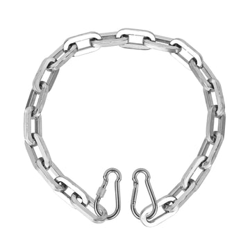 OKG Gate Chain - 2 ft x 1/4" Thick Square Security Chain, Comes with 2 Stainless Steel Carabiners - Outdoor Cut Proof Chain -Hardened Steel Lock Chain for Bikes, Gate Fence, Containers (No Lock)