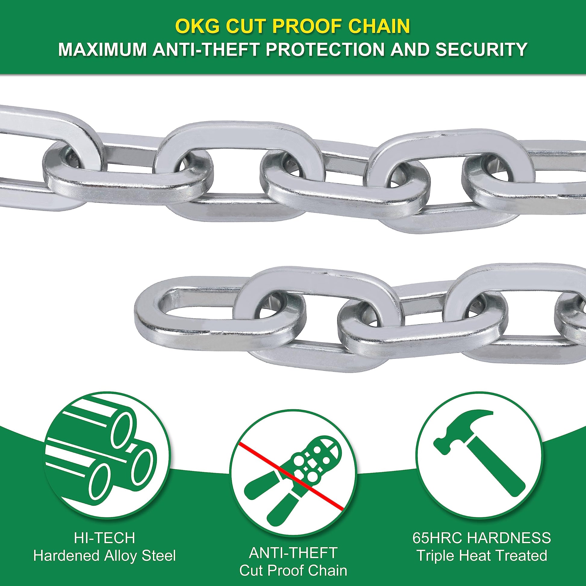 Anti Theft Hardened Steel Security Chain Pewag Security Chain OKG